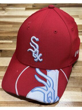 NEW ERA White Sox MLB 39Thirty Cooperstown Fitted Hat Red Blue S/M See Photos